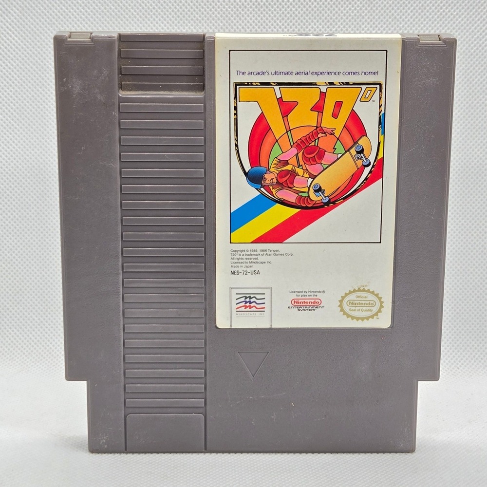 Nintendo 720 Degrees Video Game NES Grey Skateboarding Tested NES-72-USA
